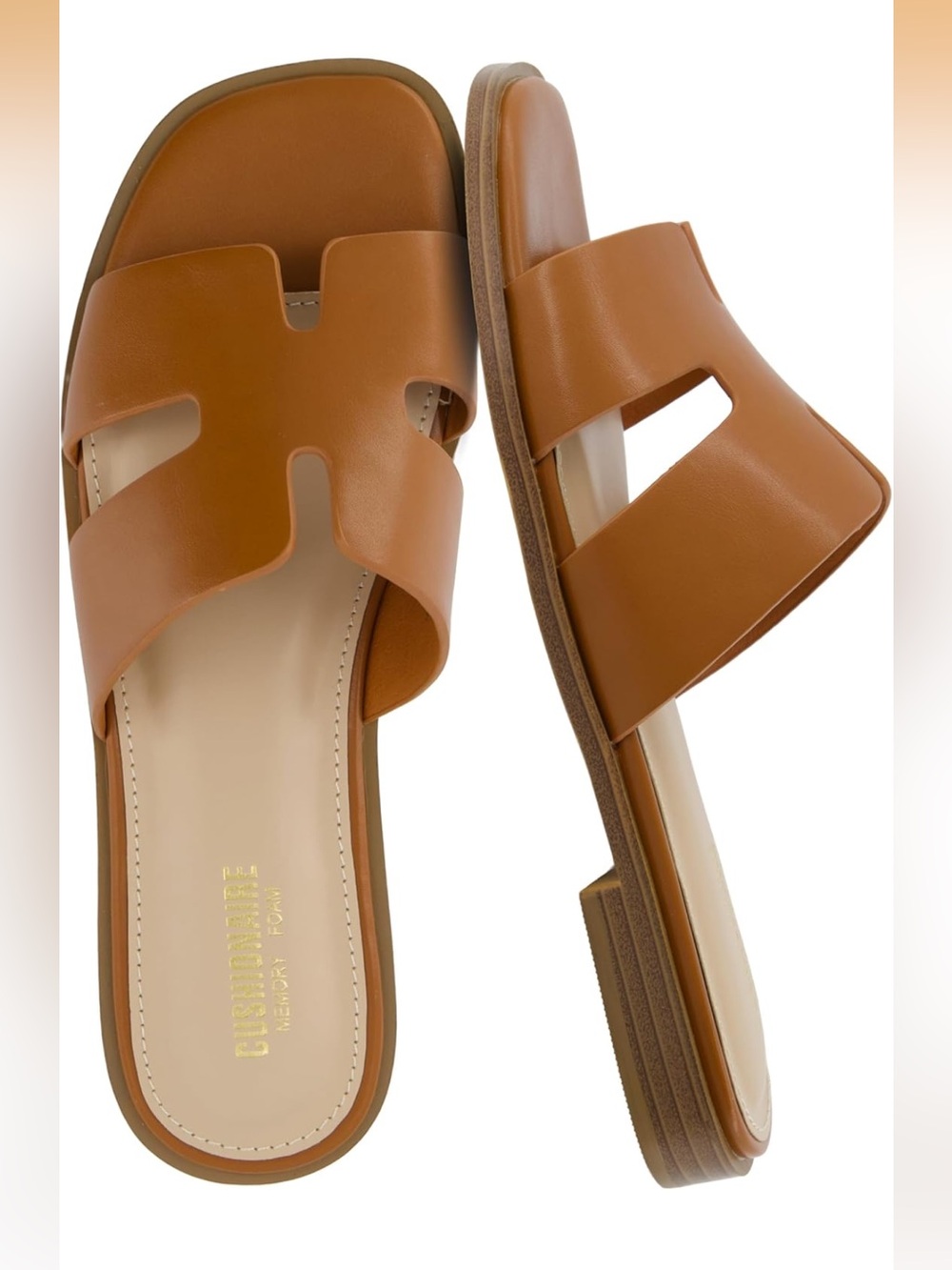 New! Cushionaire Voyage H Oran Slide Sandal Sz 9 Cutout Slip Flats Memory Foam